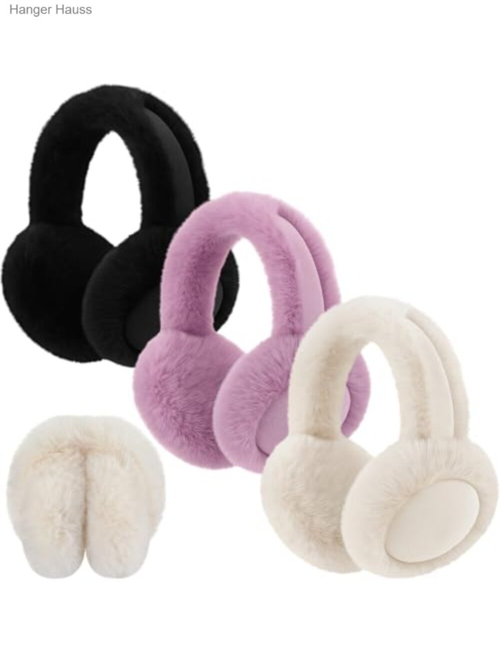 Plush Faux Fur Winter Ear Muffs Foldable Warm Earmuffs for Women
